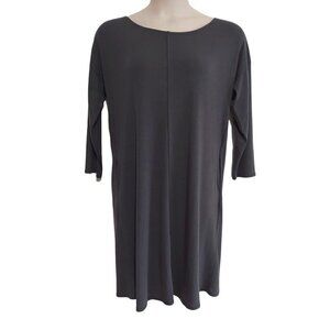 Zenana Premium Slate Gray Pullover Shift Dress